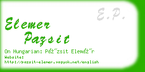 elemer pazsit business card